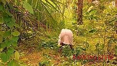 lonely couple fucking in the forest with big cock