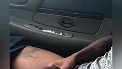Horny Guy Jacks Big Pretty Dick In Car, Busts Thick Load