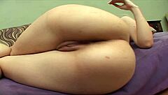 kelly divine rides bbc, bouncing her shaved pussy hard