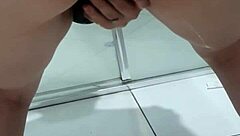 Teen bent over in bathroom for juicy squirting session