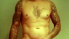 Naked Amateur Exhibitionist With Blue Eyes Bathes Outdoors In USA!