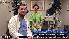 Sandra Chappelle, the nurse, gives freshman a mandatory orgasm with Hitachi backstage.