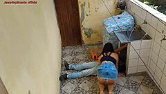 Hotwife fucks big cock while husband works!