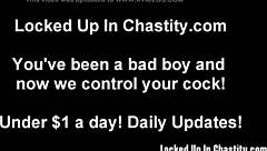 Is permanent chastity the ultimate punishment for this slave in femdom handjob humiliation?