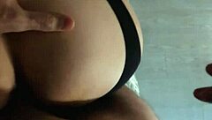 Bent Over In Doggy Getting Big Cock Creampie In Hairy Pussy!