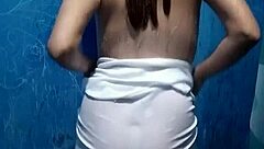 me and my latina milf wife have hot sex in the shower, homemade style