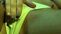 i'm this beautiful babe using a machine to spread my legs closeup