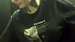 horny gym session leads to wet bathroom masturbation and orgasm