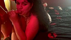 wife teasing another guy while her cuckold hubby masturbates 😏