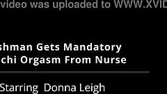 Freshman Gets Mandatory Hitachi Orgasm From Nurse - Donna Leigh