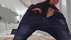 sexy european guy enjoys intense solo in dorm