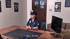 Watch As The Cop Lady Gets Turned Into A Whore By The Powerful Teacher In The Garage