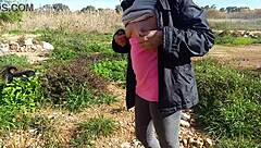 Nippleringlover kinky mother flashes pierced nipples and pussy on public street