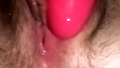 Solo masturbation with vibrator leads to big orgasm with visible contractions