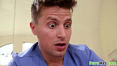 Big ass short hair blondie enjoys wet butt massage revealing pink bald pussy jay romero adira allure