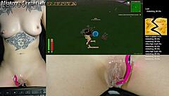egirl uses vibrator on shaved pussy