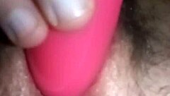 Solo masturbation with vibrator leads to big orgasm with visible contractions
