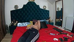 Tall mature MilfyCalla gives jerk off instructions while masturbating in lingerie, worshipping her huge ass