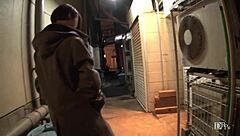 I, a Japanese girl, skip walk with remote vibrator in night alley