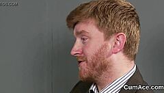 Peculiar peach receives facial cumshot and gulps it all