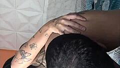 Enteada chega do baile funk, pronta para o pau negro?