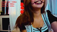 Beautiful little maid cums hard on webcam in intense session