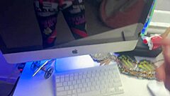 nacho daddy's big cock sucking and cum in mouth action