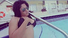miami latina angelina finds big black dick in the pool