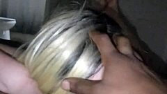 snowbunnyqueen27 deepthroats cage fighter's big black cock