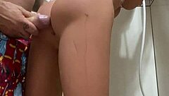My Wife Left, I Go To Bathroom To Fuck Hot Blonde Stepsister With Sex Toy