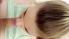 my hot blonde roommate sucks my cock greedily.