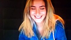 Blonde girl chats on webcam in part 2