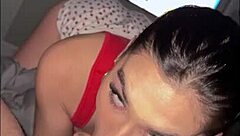 College freshman Delilah Dagger teases and fucks frat guy after party in cowgirl and doggystyle positions.