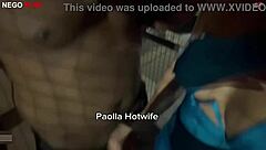 paolla hotwife flashes big black cock outdoors.