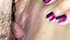 I'm licking and fingering her pussy now