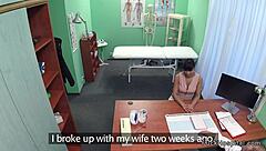 Tanned brunette babe fucks doctor in hospital