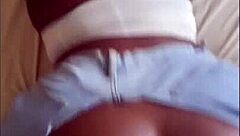 Sexy ebony amateur bends over for big black cock doggystyle backshots