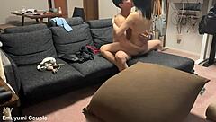 cohabiting couple's real sex with hip shaking and orgasms