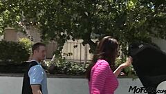 Dominating busty amateur takes intense pounding ending with cumshot on her huge tits