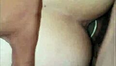 Eater destroys cuckold's wife's tight pussy with cumshot.