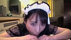 japanese amateur in cosplay gets bent over for asian creampie pov