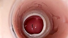 camera dives deep inside wet pussy capturing huge squirting cum load explosion 💦🍆