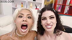 Veronica Leal And Lydia Black In Cum Swapping Dp Gangbang With Facial And Gaping