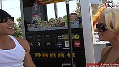 Busty Blonde British Slut with Tattoo Picked Up on Street for Hardcore Fucking and Facial Cumshot