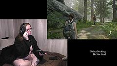 Naked tattooed bbw with glasses and piercings plays through last of us 2 fully nude