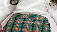 Mexican schoolgirl amateur masturbates her wet chochito to orgasm after classes with sexy ass voyeur view.