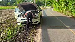 Cheating Babe Rides Monster Cock Roughly In Outdoor Quickie