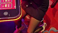 A young brunette poetess in a sexy dress reads her emotional verses while moaning softly