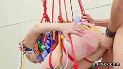 in the brutal asylum, slutty sweetie endures painful butthole treatment with fisting and deepthroat