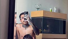 Muscular passive guy gives bareback ass to hung black dude